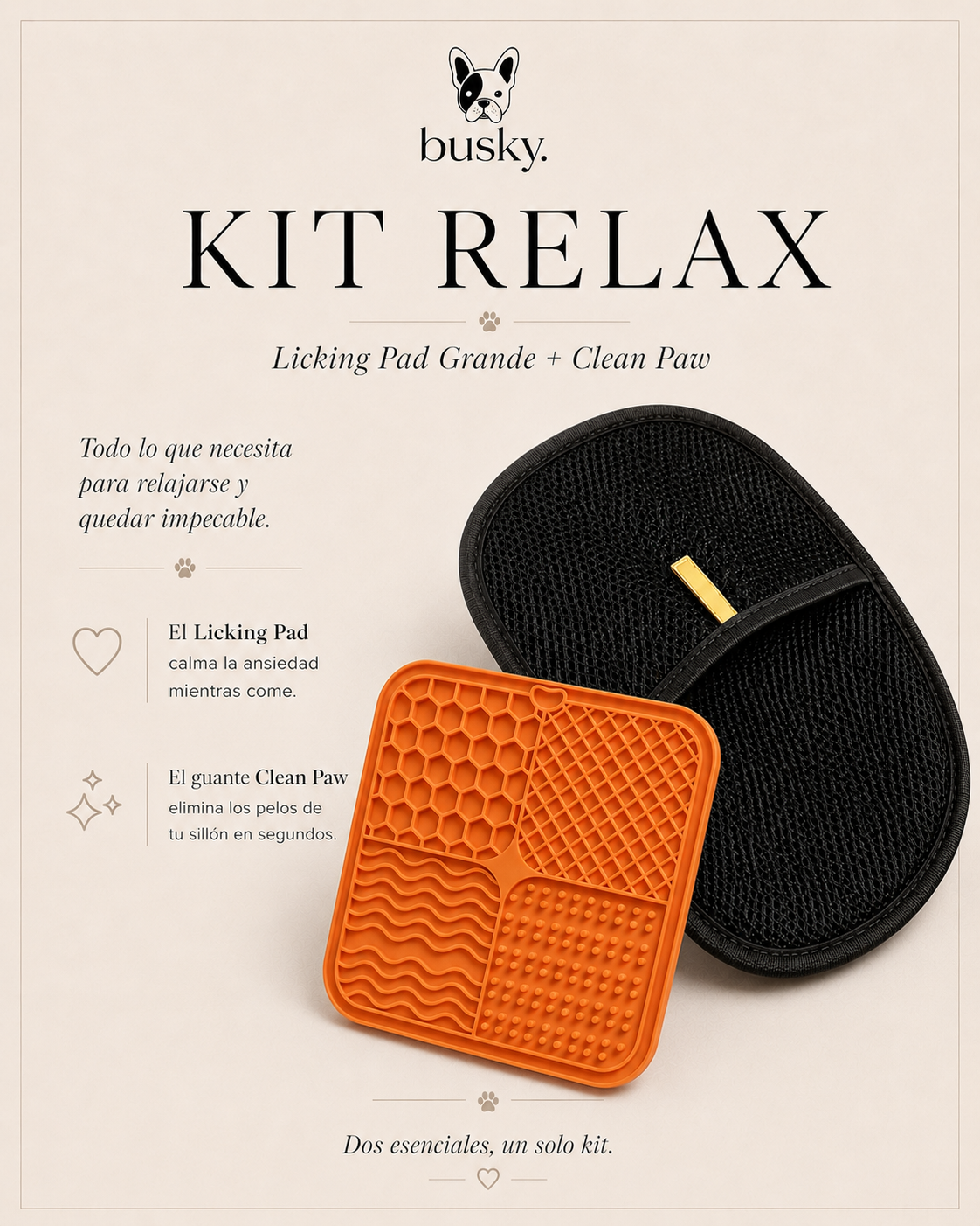 Kit Relax - Licking Pad Grande + Clean Paw