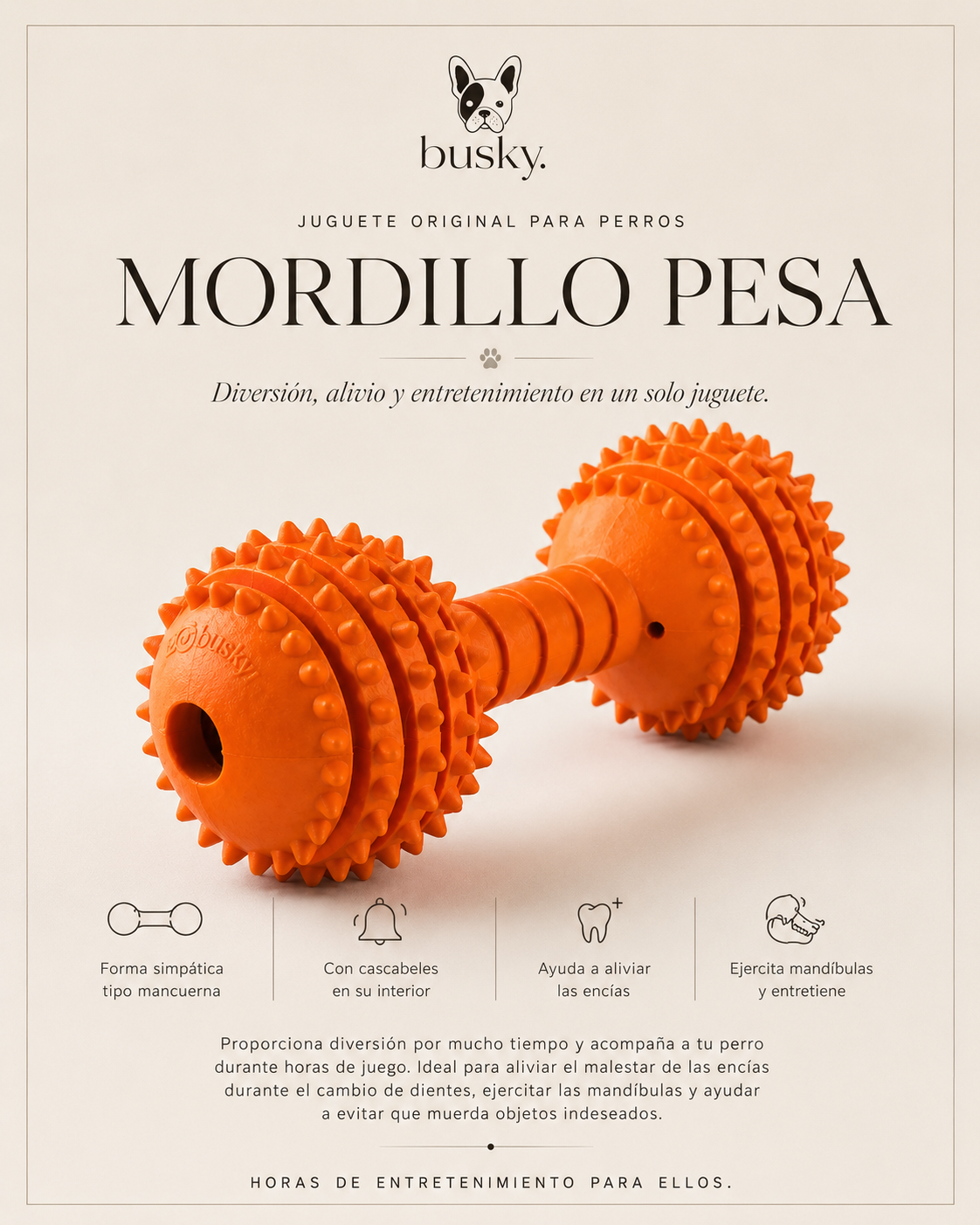Mordillo con Cascabel - Juguete para perros